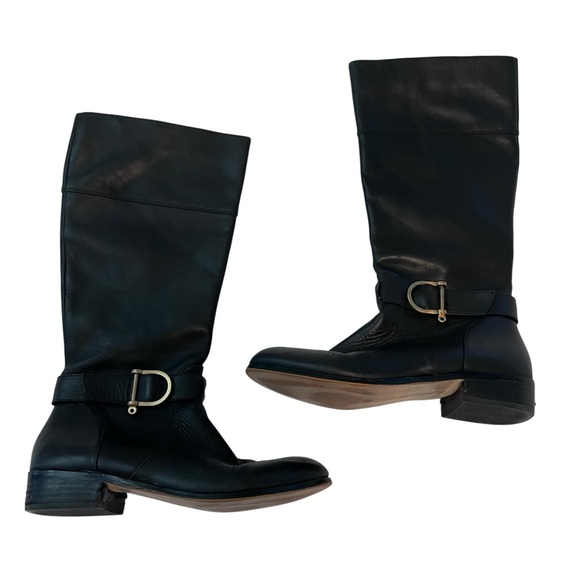 Lands' End Shoes - Lands’ End Genuine Leather Tall Riding Boots • Black, Women’s 8.5B